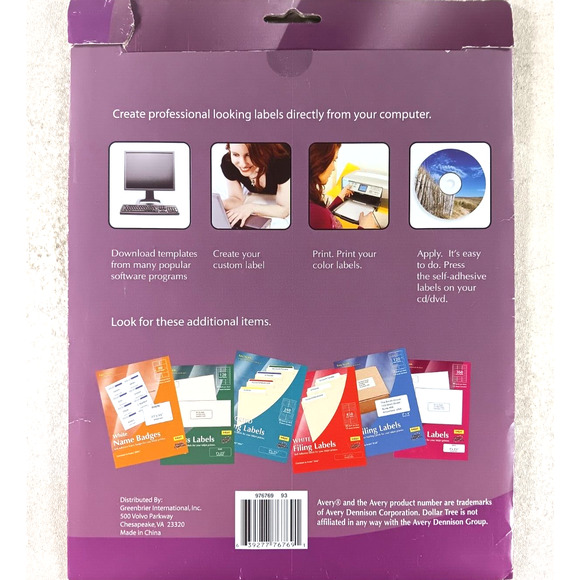 Inkjet Self-Adhesive CD/DVD Labels 24 Labels by Printer Creations - Picture 2 of 4